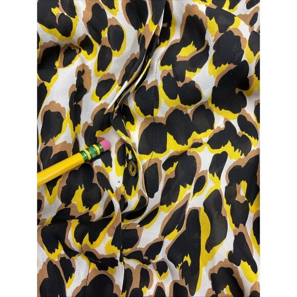 KOBI HALPERIN Ali silk blend‎ leopard Blouse size XL career long sleeve - Picture 4 of 11